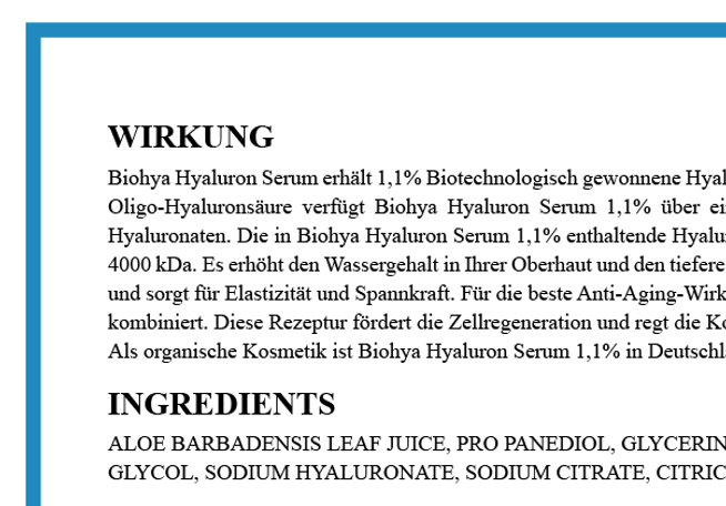 BIOHYA Hyaluron serum